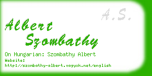 albert szombathy business card